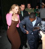 Mariah Carey in tight dress and Nick Cannon at Mr Chow in Los Angeles