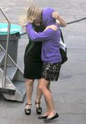 Aubrey Plaza & Amy Poehler - on the set of Parks and Recreation in Los Angeles 08/09/13